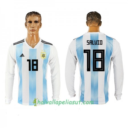 Jalkapallo Pelipaidat Argentiina Salvio 18 World Cup 2018 Kotipaita Pitkähihainen